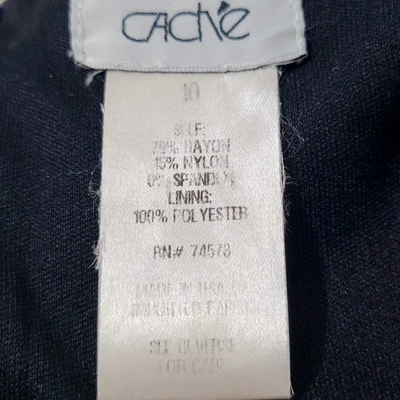 SZ 10 Cache Black Sleeveless Cut-Out Tailored Stretchy Dress - Picture 13 of 16